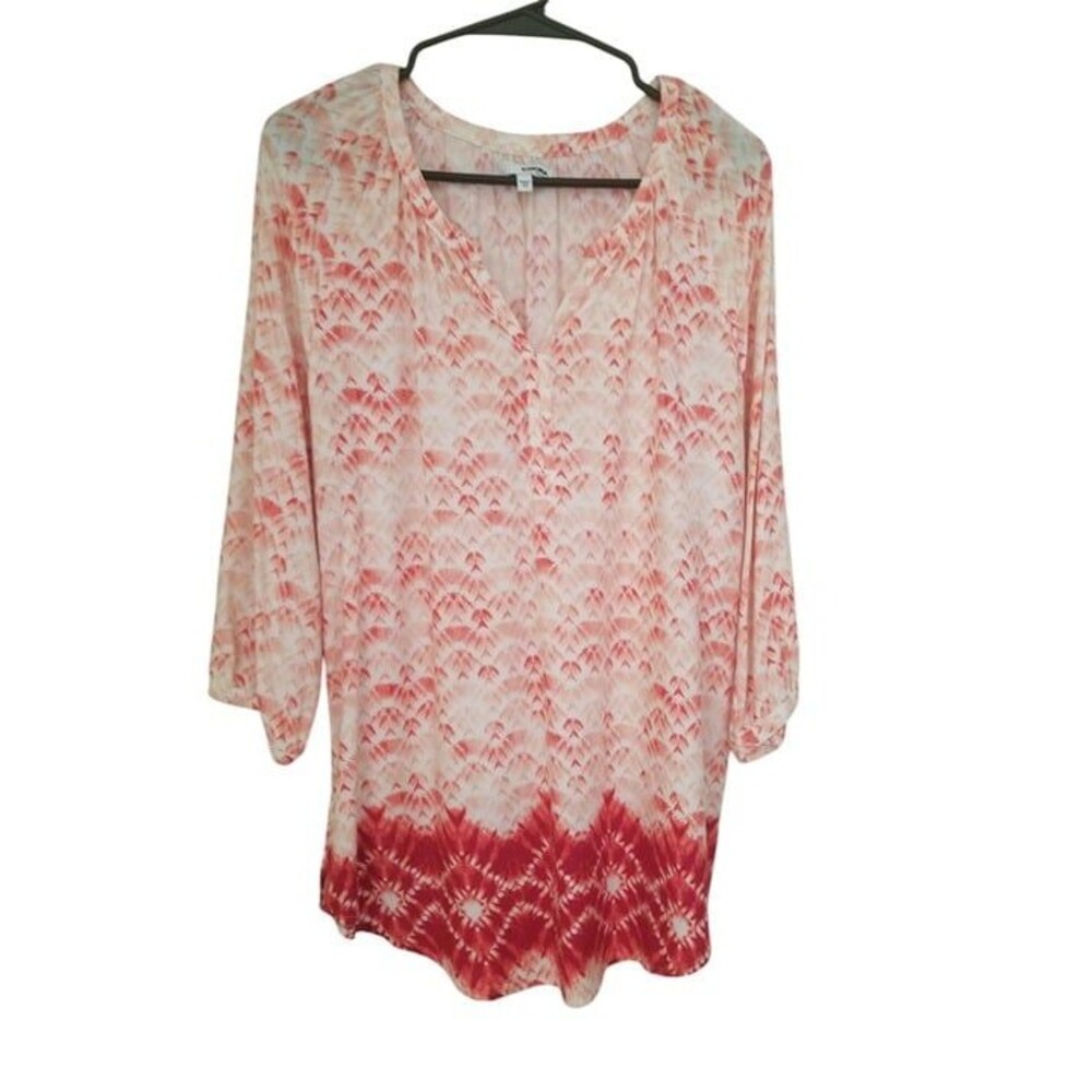 Sonoma Women’s Blouse - Orange Wash (Size Medium) - V-Neck Collar